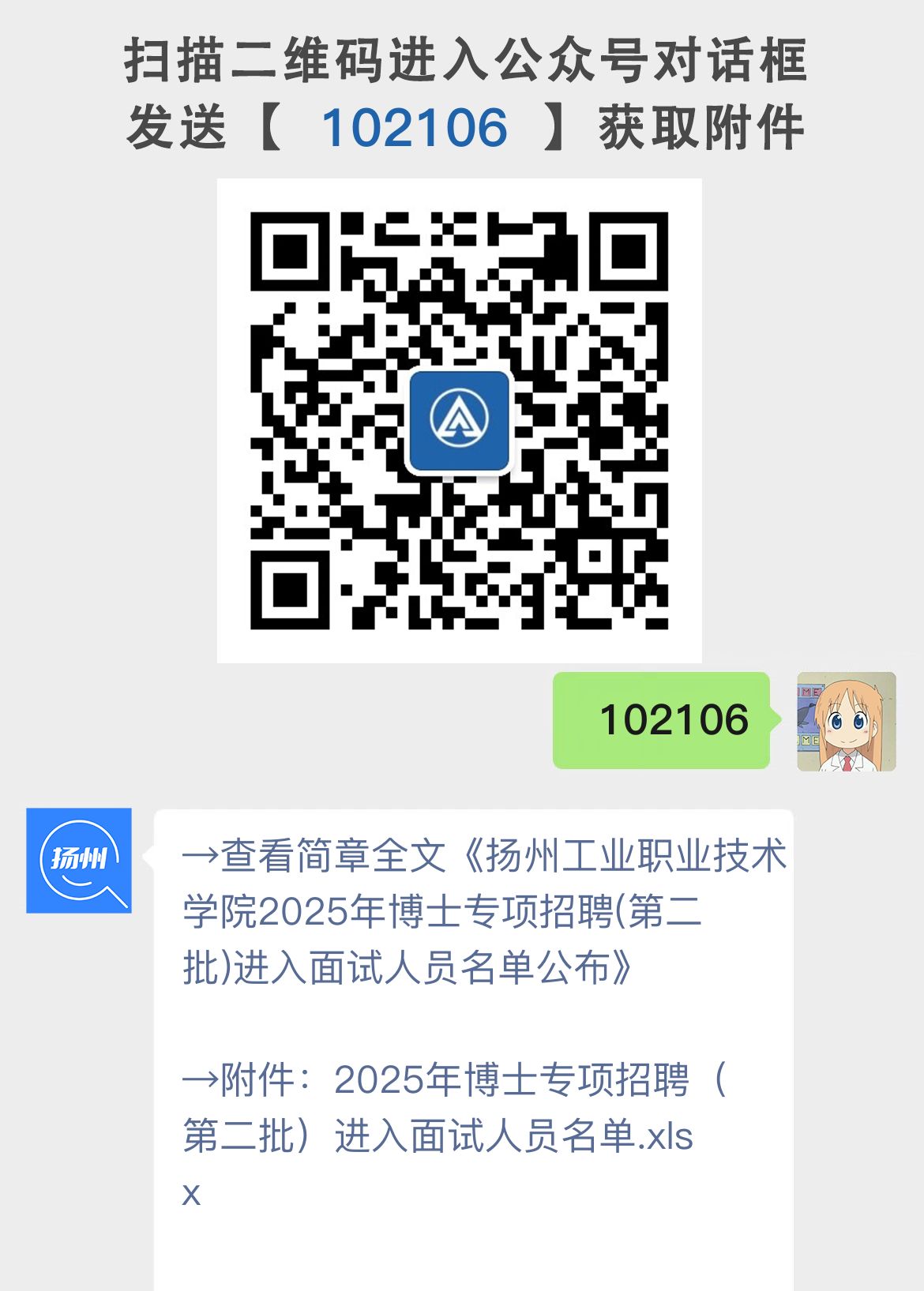 扬州工业职业技术学院2025年博士专项招聘(第二批)进入面试人员名单公布